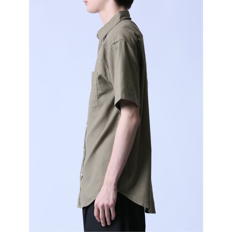 【SEAL限定商品】 ファーストダウン/FIRST DOWN レギュラーカラー半袖 リネン混 Mサイズ