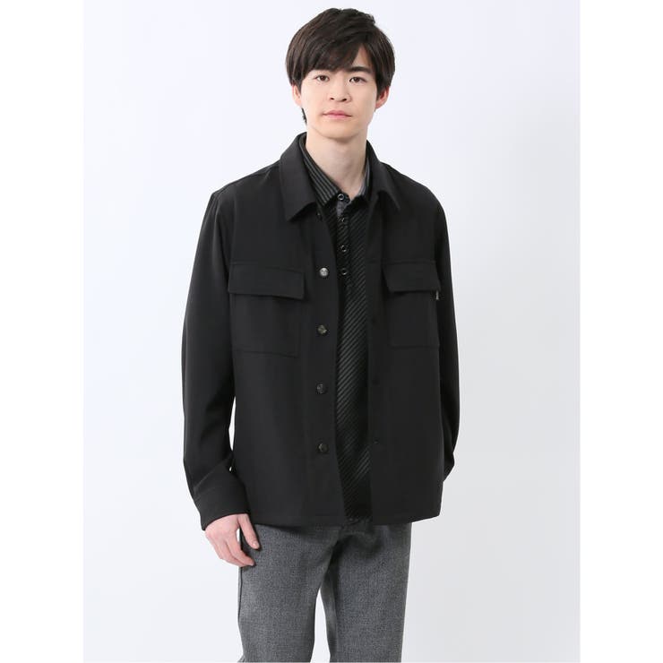 05黒 | ヘリンボン シャツアウター | TAKA-Q MEN