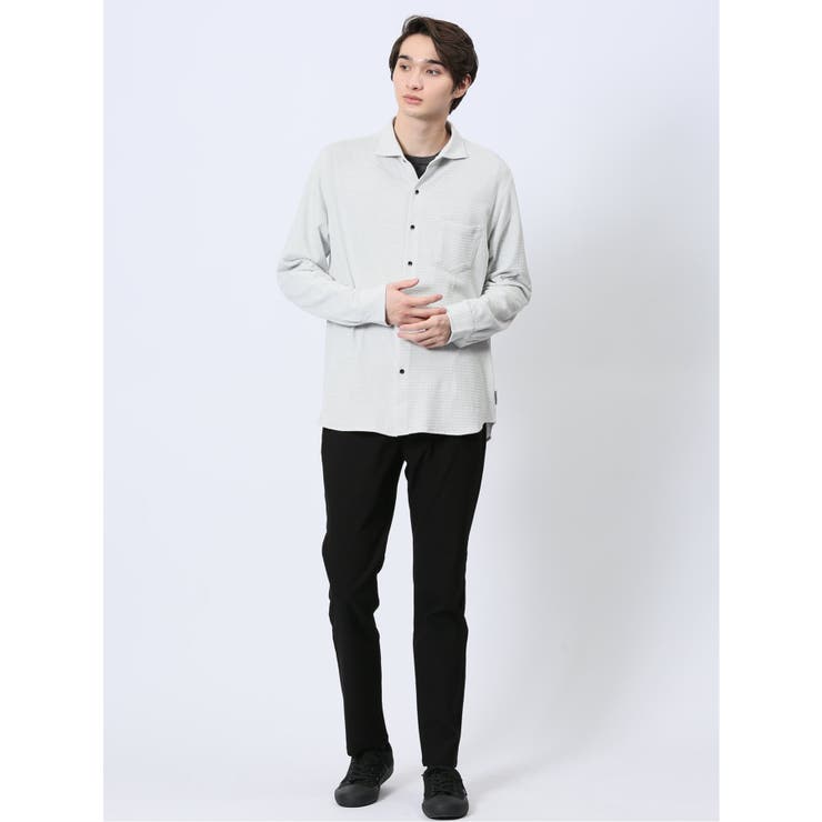 ストレッチジャガード ワイドカラー長袖シャツ | TAKA-Q MEN | 詳細画像5 