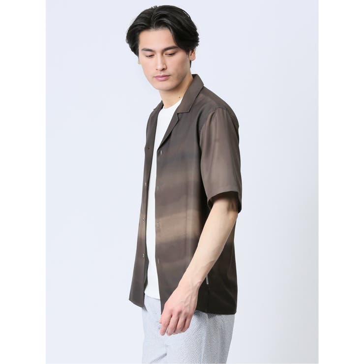 グラデーション オープンカラー半袖シャツ | TAKA-Q MEN | 詳細画像14 