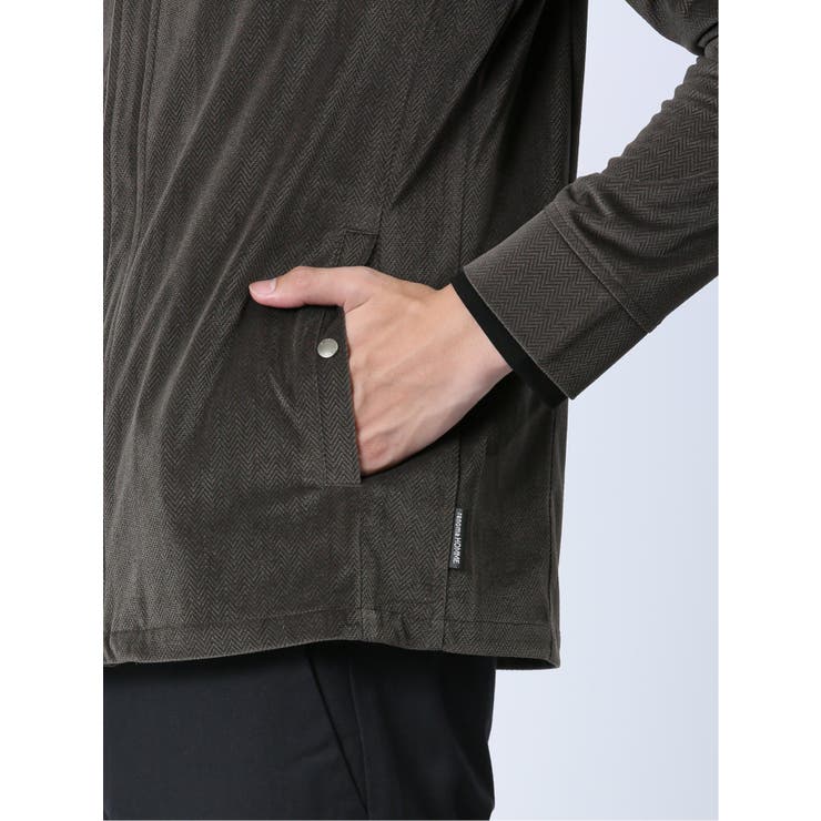 ヘリンボンベロア フルジップシャツアウター(セットアップ可能) | TAKA-Q MEN | 詳細画像10 
