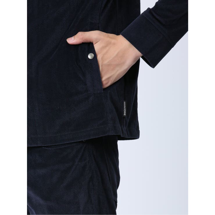 ヘリンボンベロア フルジップシャツアウター(セットアップ可能) | TAKA-Q MEN | 詳細画像20 