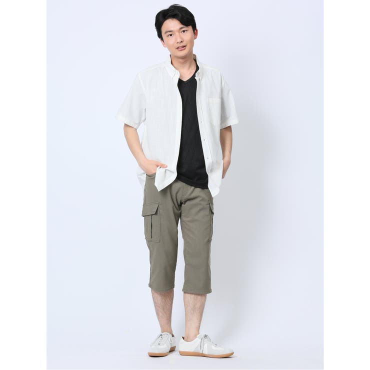 綿シャンブレー ボタンダウン半袖シャツ | TAKA-Q MEN | 詳細画像16 