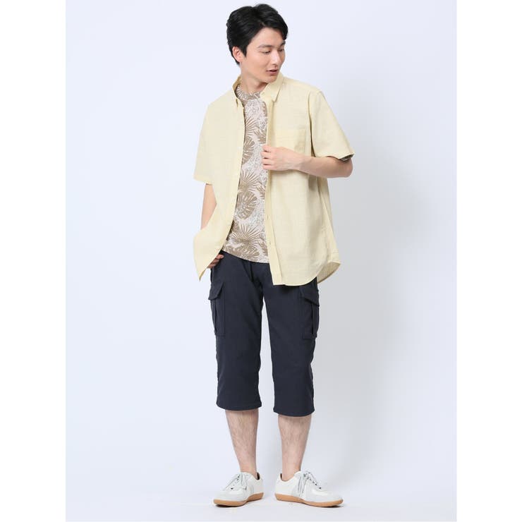 綿シャンブレー ボタンダウン半袖シャツ | TAKA-Q MEN | 詳細画像26 