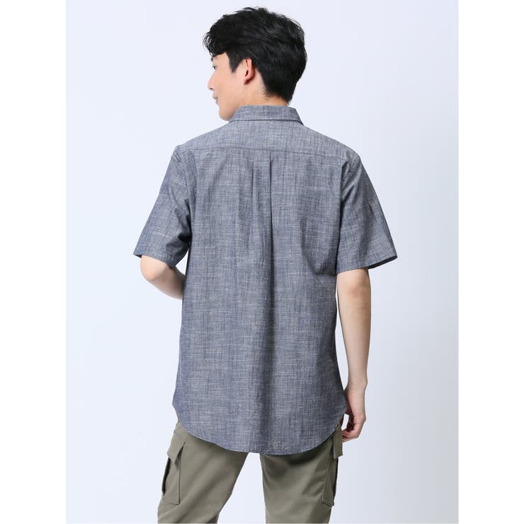 綿シャンブレー ボタンダウン半袖シャツ | TAKA-Q MEN | 詳細画像34 