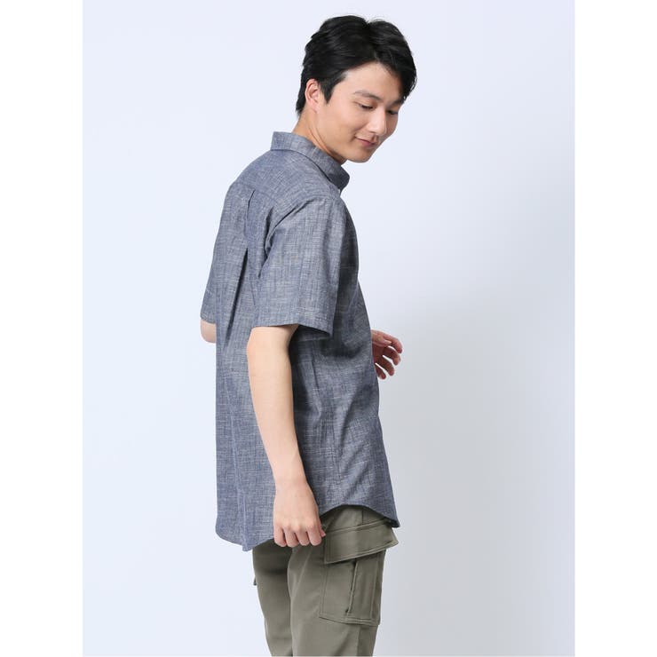 綿シャンブレー ボタンダウン半袖シャツ | TAKA-Q MEN | 詳細画像35 