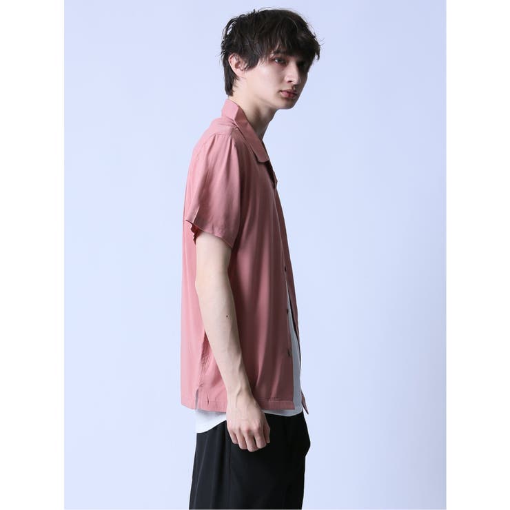 レーヨン オープンカラー半袖シャツ[品番：TKQJ0022440]｜TAKA-Q