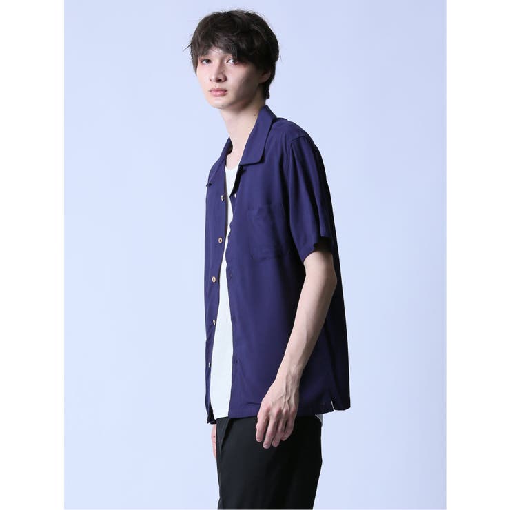 レーヨン オープンカラー半袖シャツ[品番：TKQJ0022440]｜TAKA-Q
