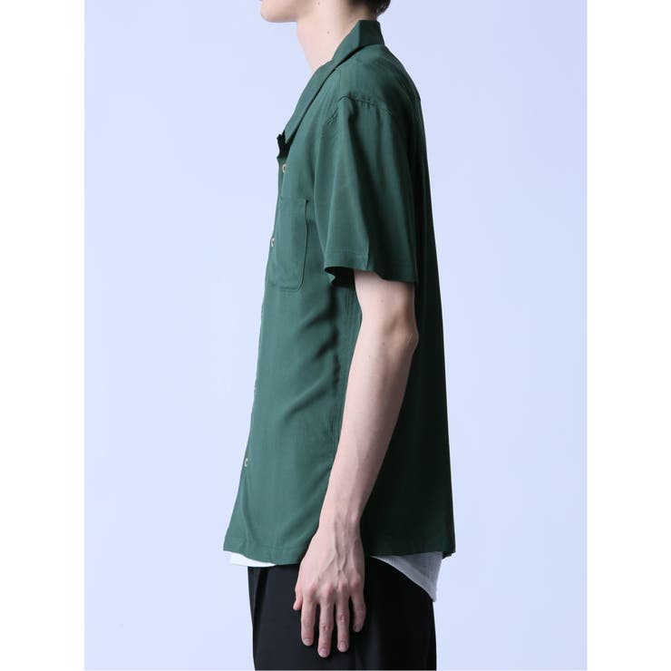 レーヨン オープンカラー半袖シャツ[品番：TKQJ0022440]｜TAKA-Q