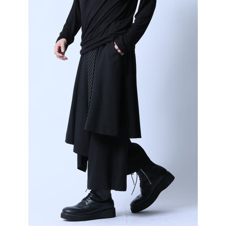 スカート付き ワイドパンツ