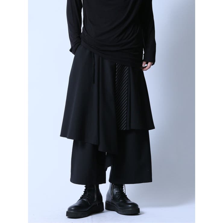 スカート付き ワイドパンツ