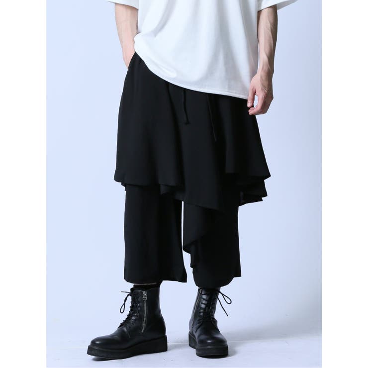 ジョーゼットスカート付き ワイドパンツ[品番：TKQJ0022036