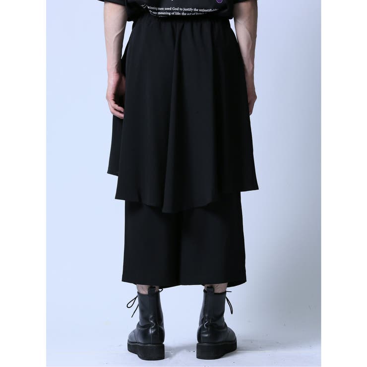 名作 ジョーゼットスカート付き ワイドパンツ[品番：TKQJ0022036 パンツ