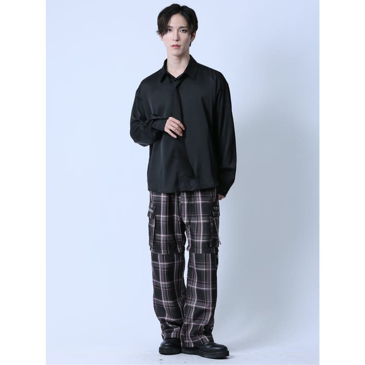 SD×PSYCHONATION チェック柄 裾脱着カーゴパンツ[品番
