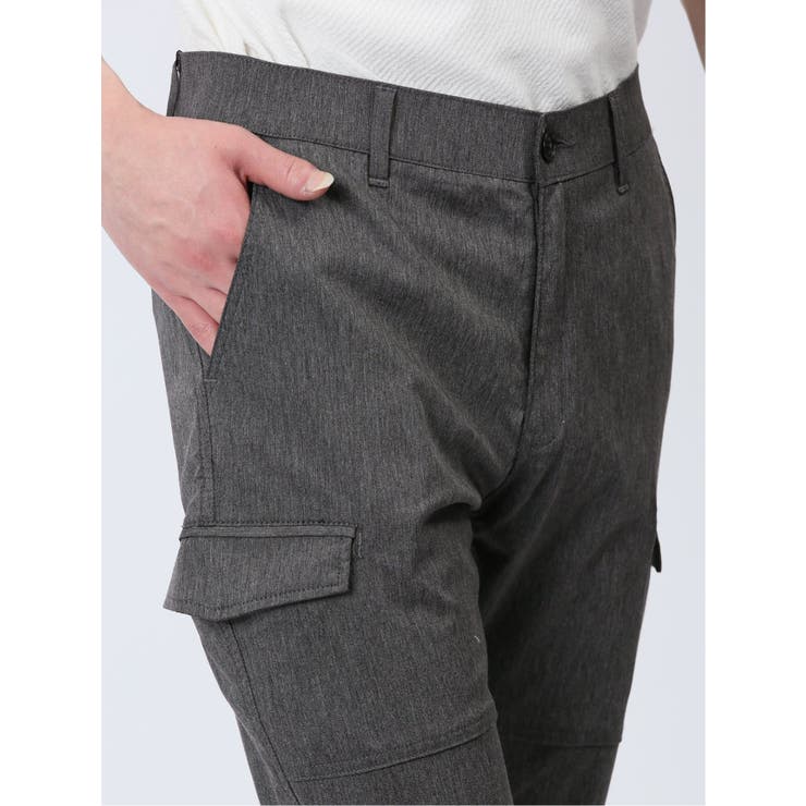 接触冷感ストレッチ トラウザースリムカーゴパンツ[品番