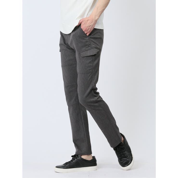 06グレー | 接触冷感ストレッチ トラウザースリムカーゴパンツ | TAKA-Q MEN