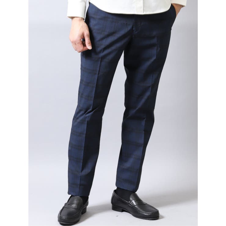 リネンブレンド ループデザインパンツ 紺チェック 品番 Tkqj Taka Q Men タカキュー のメンズファッション通販 Shoplist ショップリスト