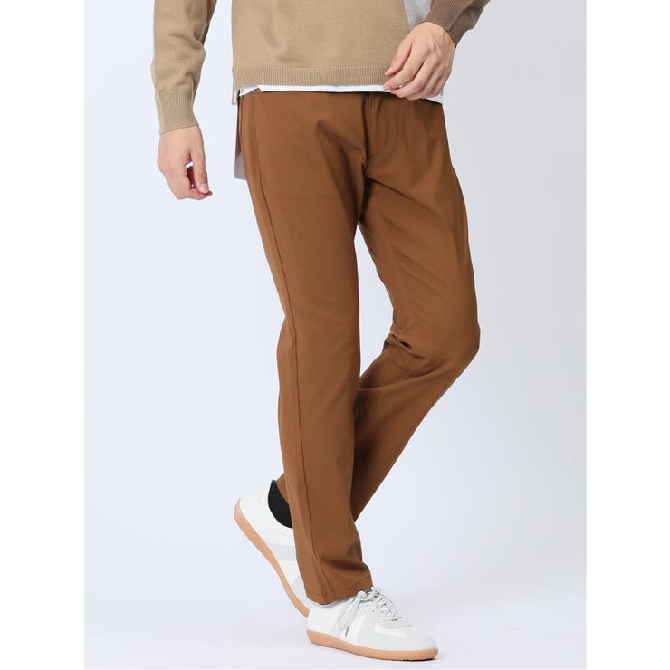 35こげ茶 | クロスストレッチ+ウォーム スリムパンツ こげ茶 | TAKA-Q MEN
