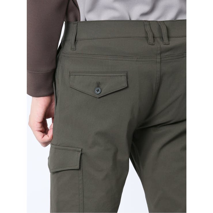クロスストレッチ カーゴパンツ オリーブ[品番：TKQJ0019411]｜TAKA-Q