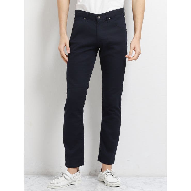 75紺 | ストレッチバニラン織り 5ポケットスリムパンツ | TAKA-Q MEN