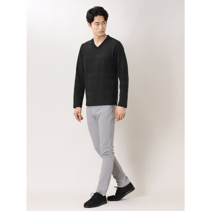 裏起毛ストレッチヘリンボン 5ポケットスリムパンツ S[品番