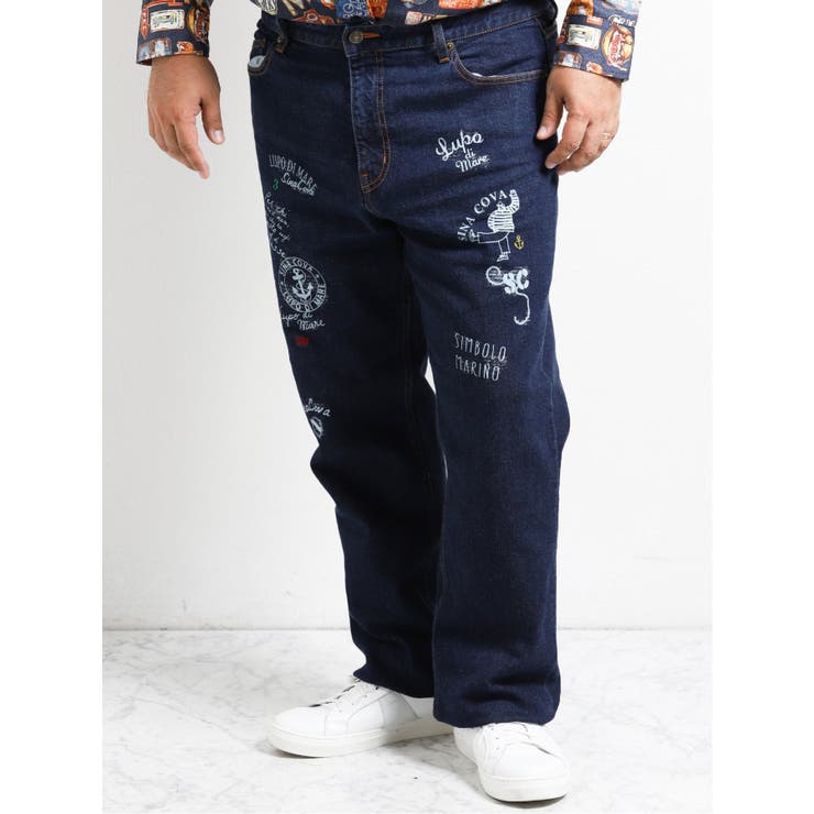 シナコバ ネイビー刺繍カジュアルパンツ シナコバ SINA COVA[品番