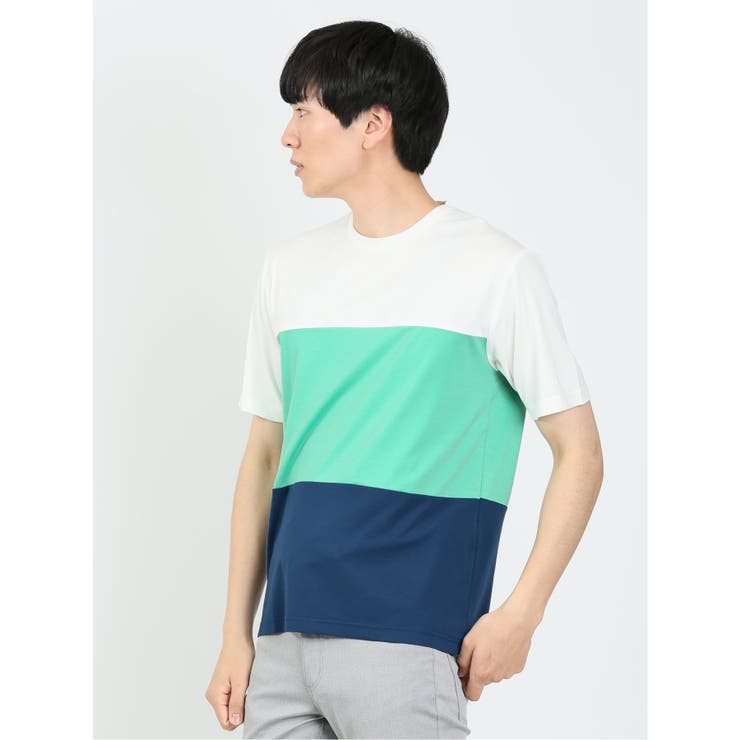 三段切替 クルーネック半袖Tシャツ | TAKA-Q MEN | 詳細画像12 
