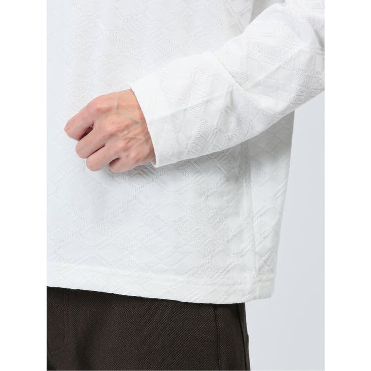 リンクスアーガイル フェイクVネック長袖Tシャツ | TAKA-Q MEN | 詳細画像10 