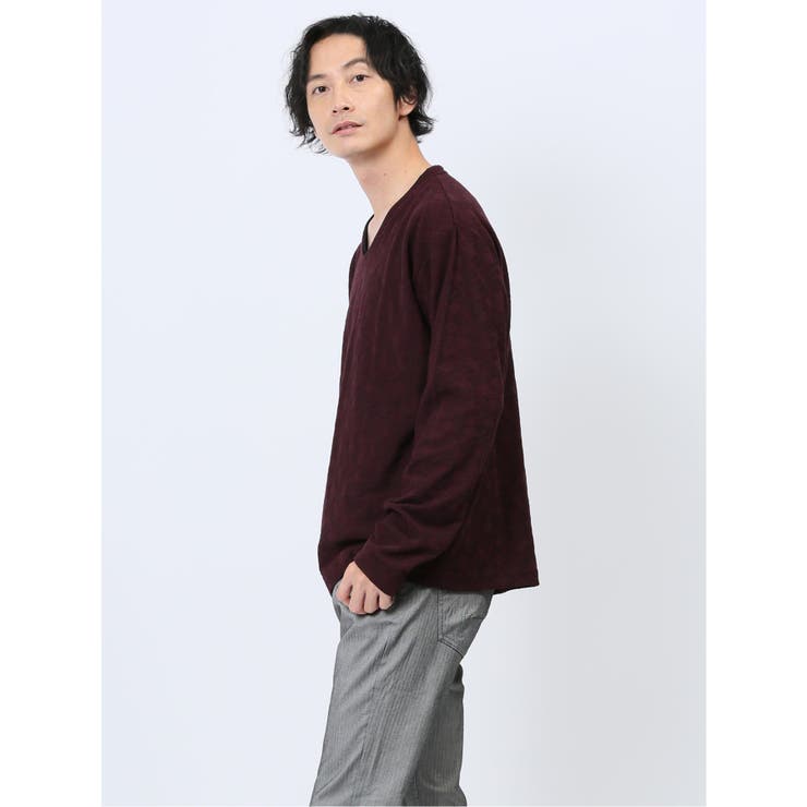 リンクスアーガイル フェイクVネック長袖Tシャツ | TAKA-Q MEN | 詳細画像21 