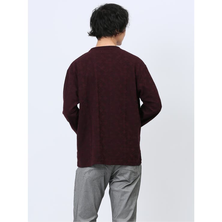 リンクスアーガイル フェイクVネック長袖Tシャツ | TAKA-Q MEN | 詳細画像22 