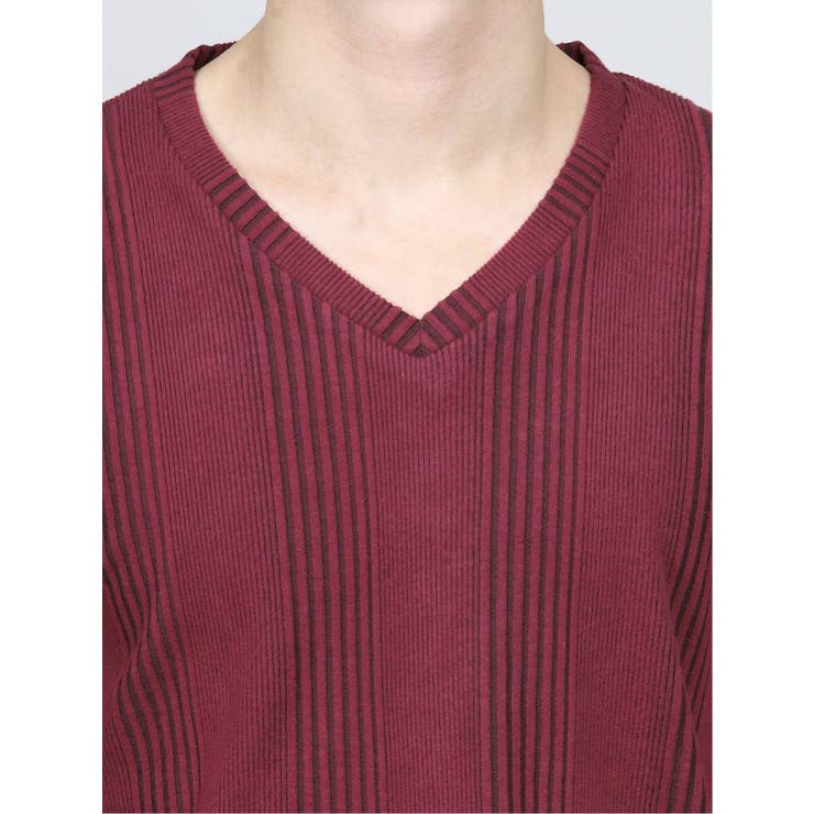 両面起毛 杢テレコ Vネック長袖Ｔシャツ | TAKA-Q MEN | 詳細画像5 