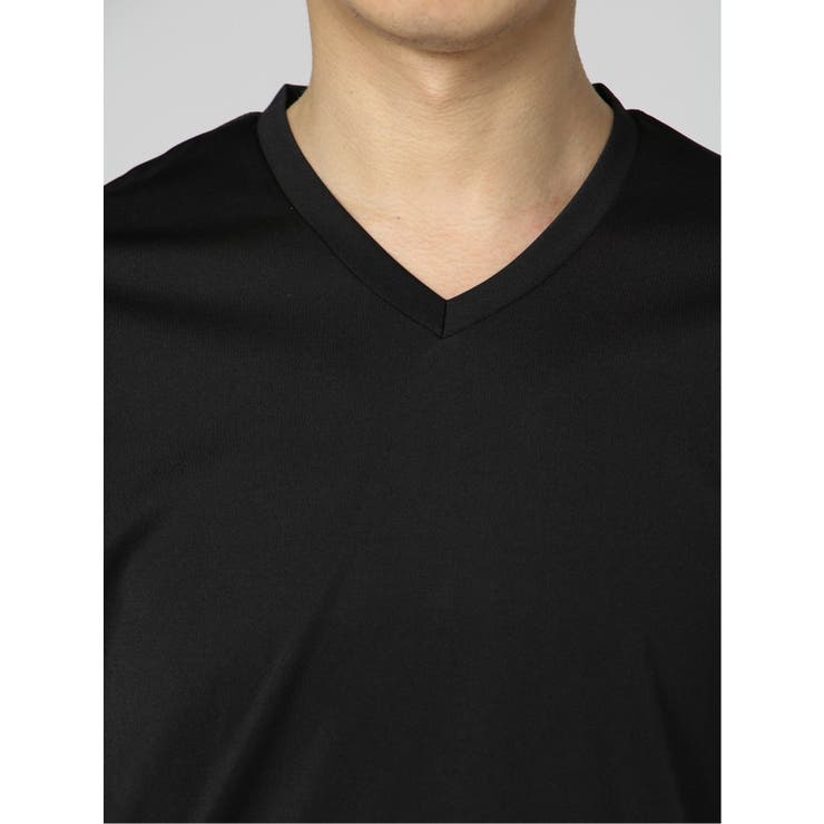 ストレッチ アーチロゴ Vネック半袖Tシャツ[品番：TKQJ0015564