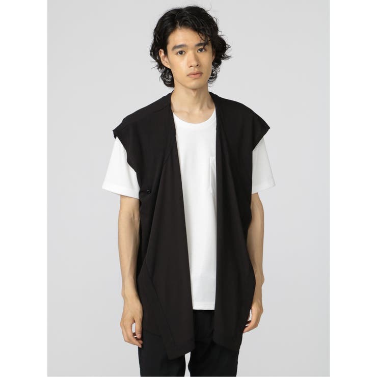 ノースリーブカーディガン&半袖Tシャツ アンサンブル[品番