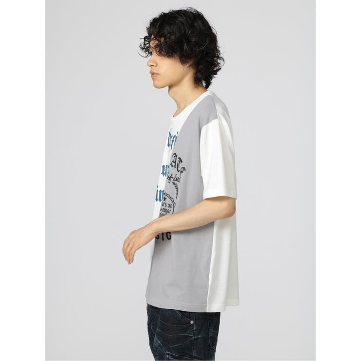 切替カレッジ クルーネック半袖ルーズTシャツ | TAKA-Q MEN | 詳細画像15 