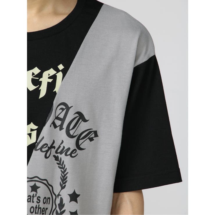 切替カレッジ クルーネック半袖ルーズTシャツ | TAKA-Q MEN | 詳細画像9 