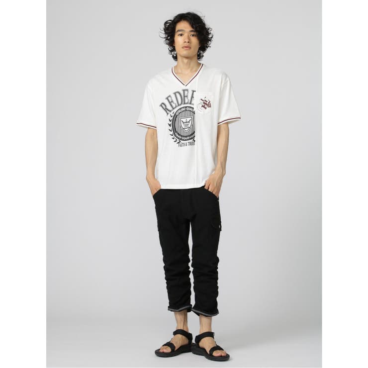 切替カレッジ Vネック半袖ルーズTシャツ | TAKA-Q MEN | 詳細画像25 