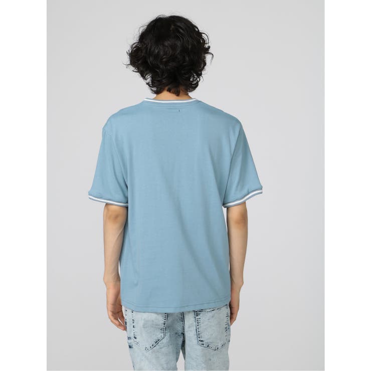 切替カレッジ Vネック半袖ルーズTシャツ | TAKA-Q MEN | 詳細画像3 