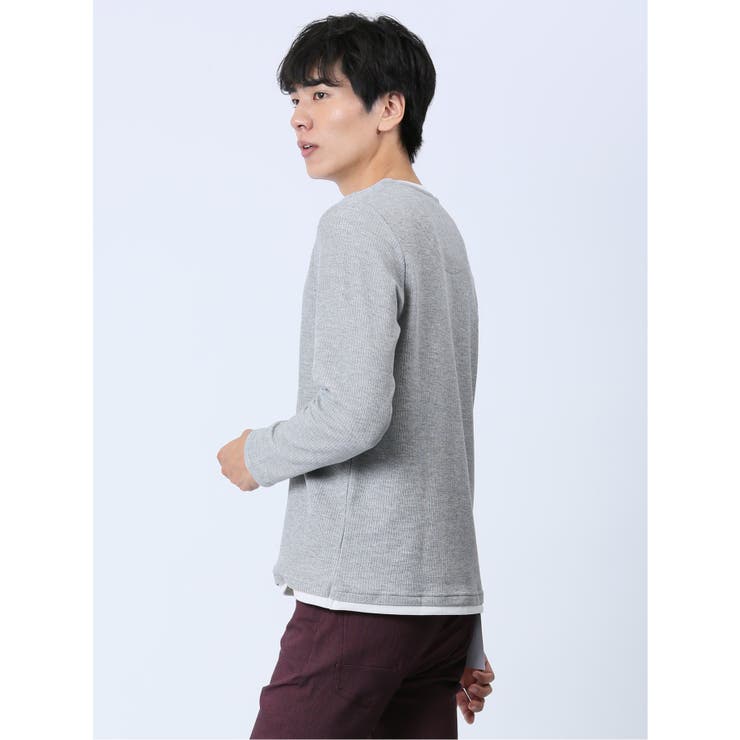 メランジ フェイクキーネック 長袖ニットソー | TAKA-Q MEN | 詳細画像11 