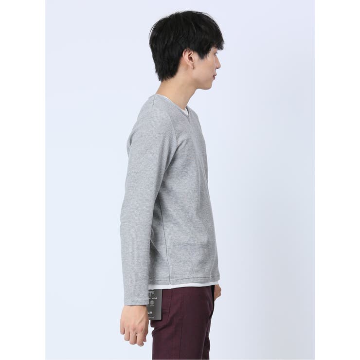 メランジ フェイクキーネック 長袖ニットソー | TAKA-Q MEN | 詳細画像13 