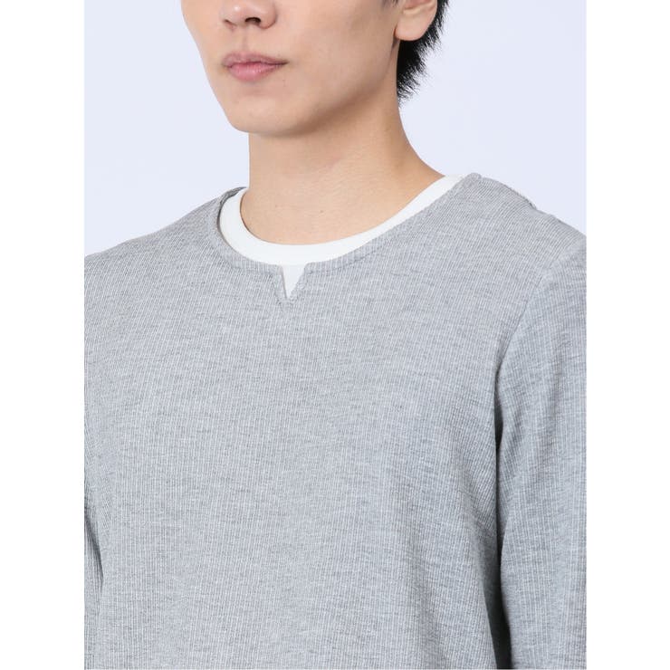 メランジ フェイクキーネック 長袖ニットソー | TAKA-Q MEN | 詳細画像17 