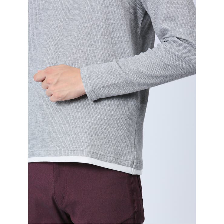 メランジ フェイクキーネック 長袖ニットソー | TAKA-Q MEN | 詳細画像18 