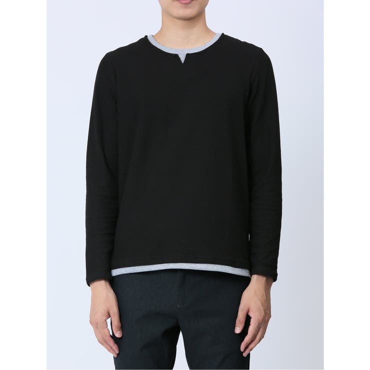 メランジ フェイクキーネック 長袖ニットソー | TAKA-Q MEN | 詳細画像23 