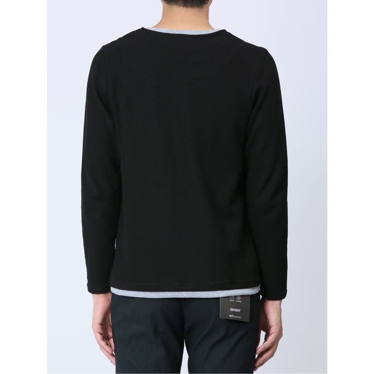 メランジ フェイクキーネック 長袖ニットソー | TAKA-Q MEN | 詳細画像25 