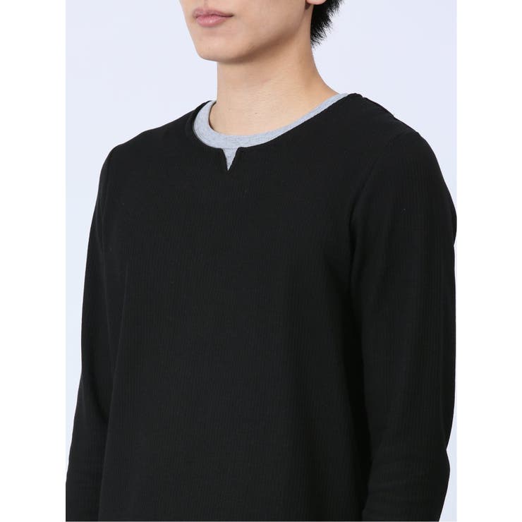 メランジ フェイクキーネック 長袖ニットソー | TAKA-Q MEN | 詳細画像26 