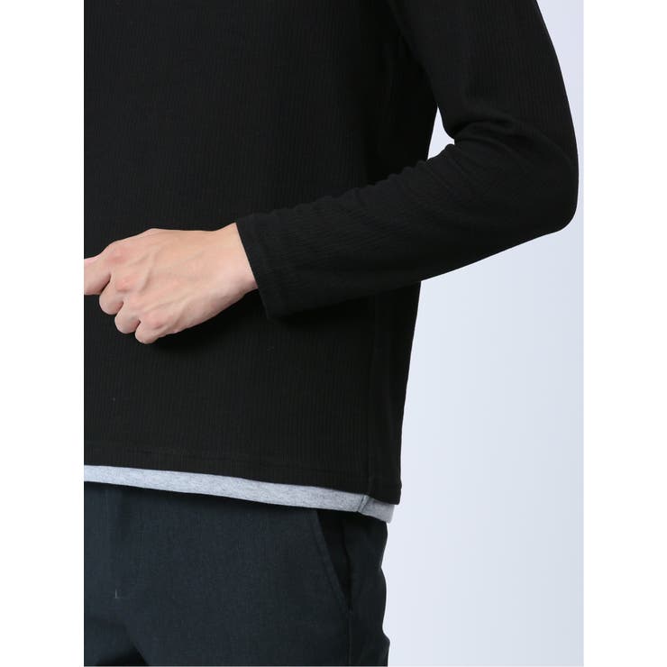 メランジ フェイクキーネック 長袖ニットソー | TAKA-Q MEN | 詳細画像27 