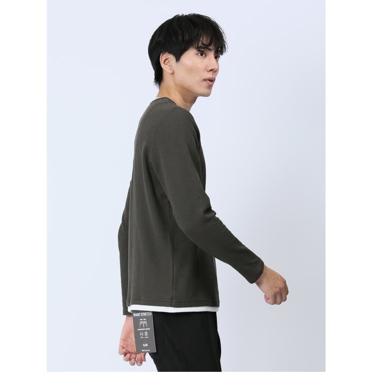 メランジ フェイクキーネック 長袖ニットソー | TAKA-Q MEN | 詳細画像31 