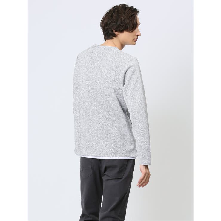 ヘリンボンジャガード フェイクVネック長袖Tシャツ | TAKA-Q MEN | 詳細画像13 