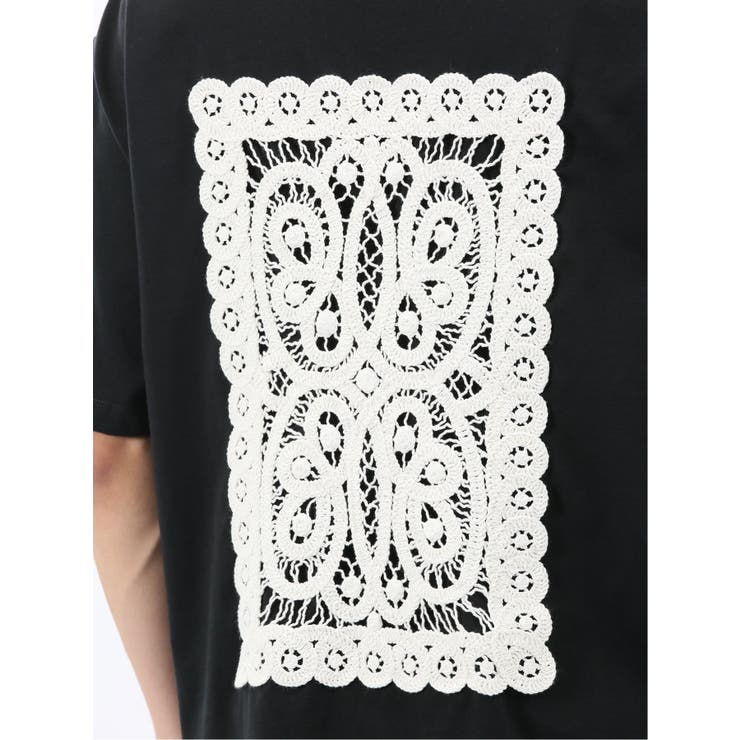 綿天竺 レース刺繍 クルーネック半袖Tシャツ | TAKA-Q MEN | 詳細画像22 