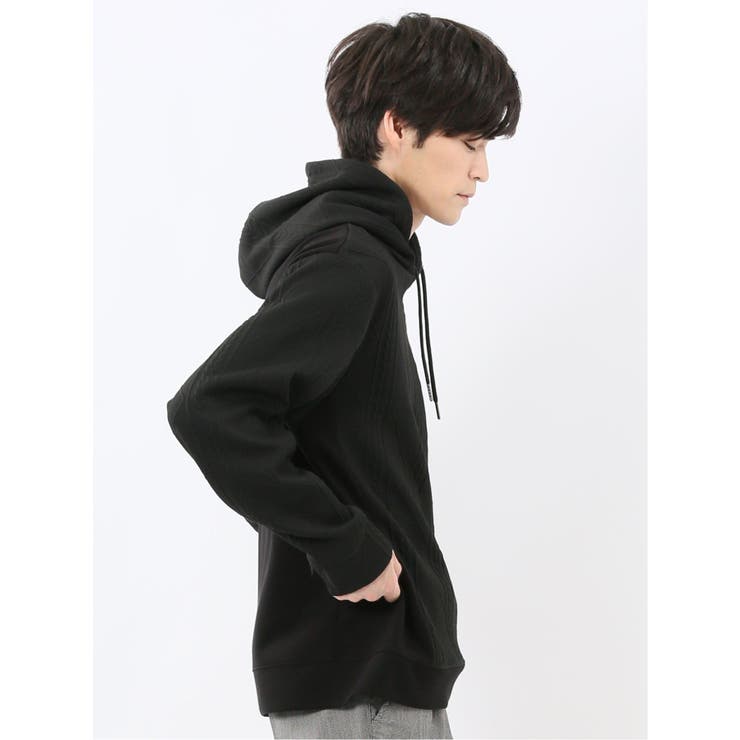 ふくれジャガード 切替 長袖プルパーカー | TAKA-Q MEN | 詳細画像4 