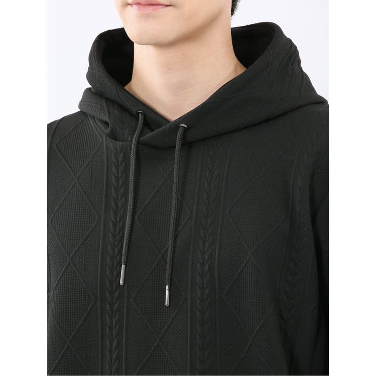 ふくれジャガード 切替 長袖プルパーカー | TAKA-Q MEN | 詳細画像9 